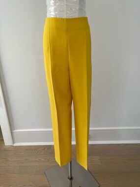 Oscar de la Renta Bright Yellow Straight-Leg Trousers